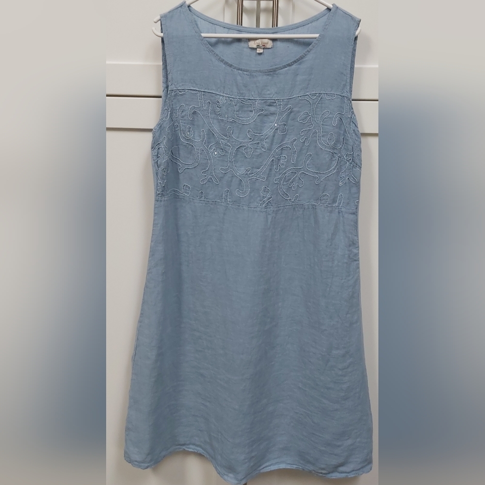 Lina Tomei Blue Sleeveless Dress